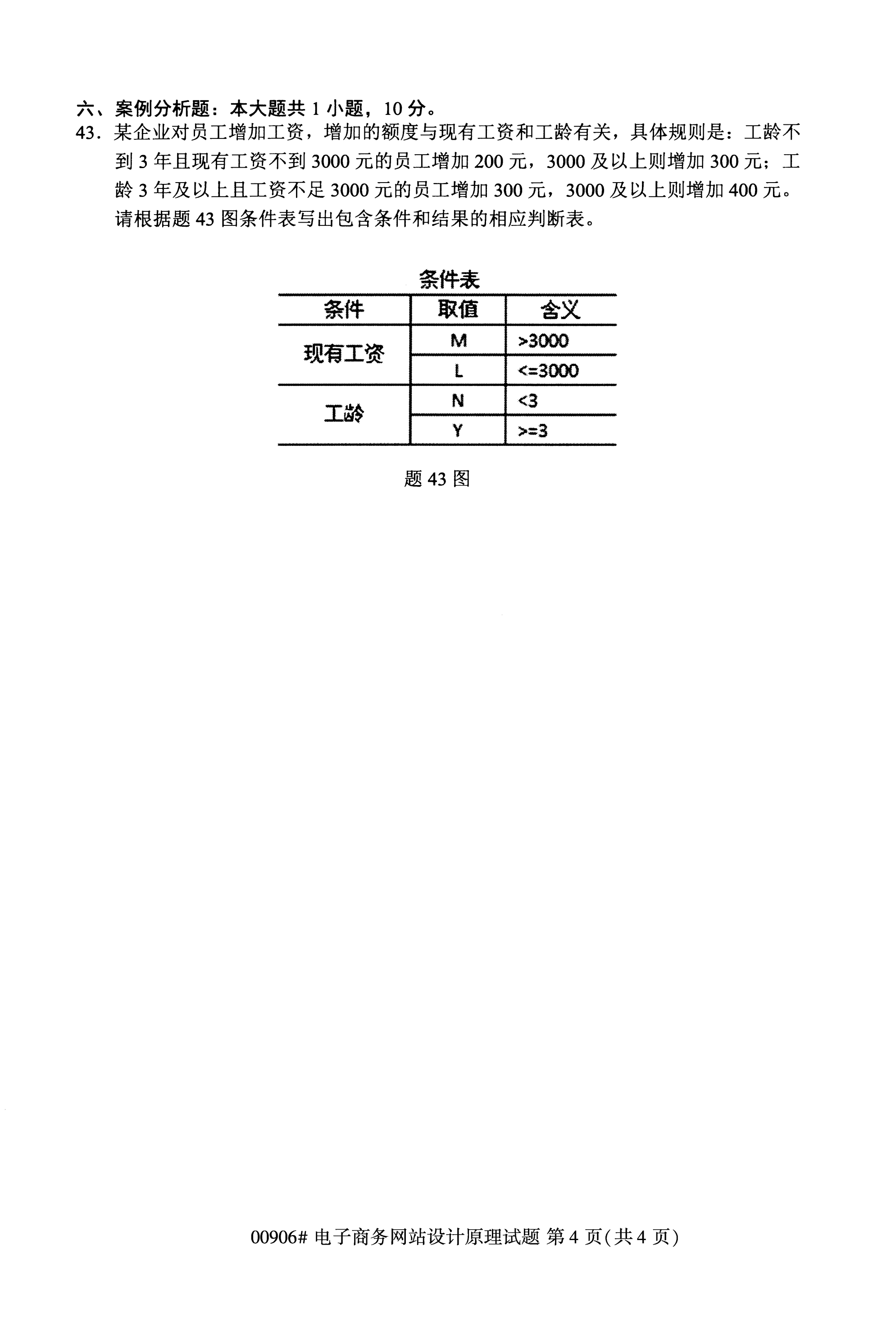 全国2020年10月自学考试00906电子商务网站设计原理试题